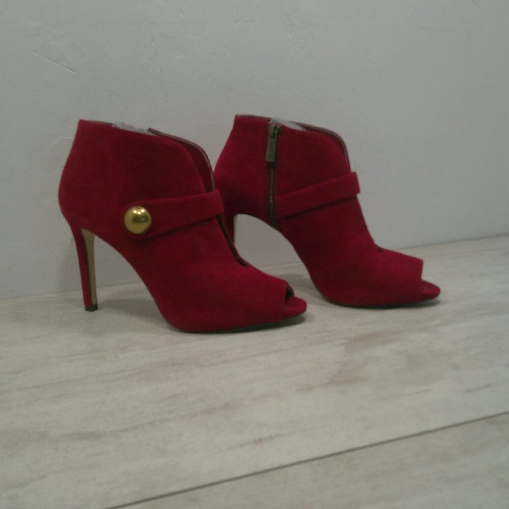 Michael - Michael Kors Sexy Red Stiletto Peep Toe Heels Size 10 M | 40 M - Picture 10 of 15